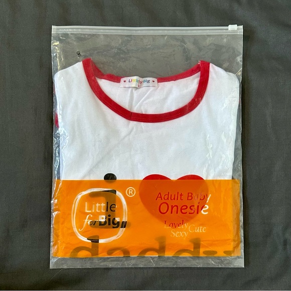 LittleForBig I Love Daddy Ringer Bodysuit Size S Snap Romper - Picture 7 of 9